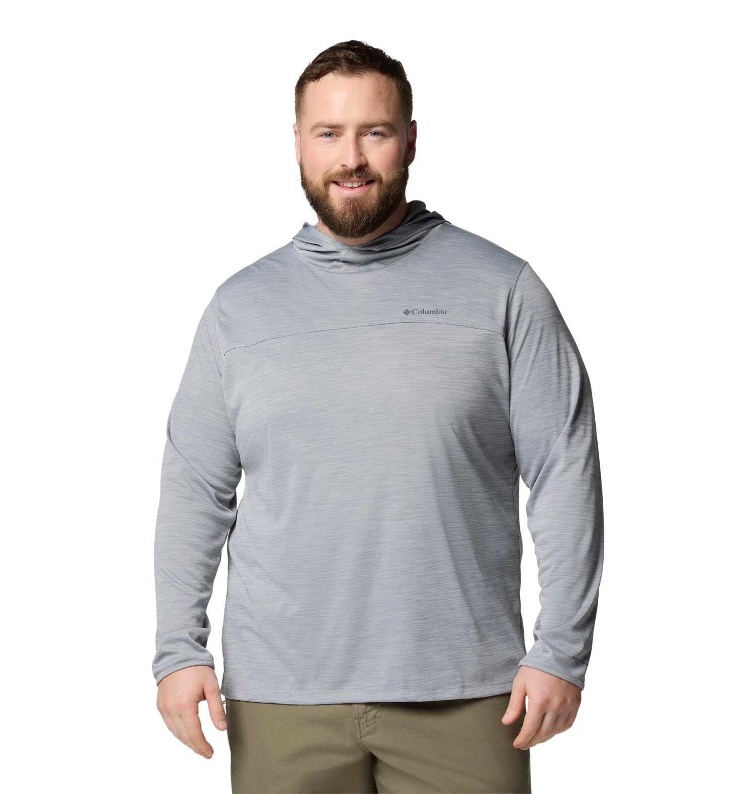 Columbia Men's Grey Heather Sage Peak Knit Hoodie, M