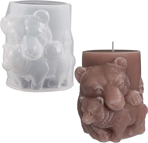 Molde de vela de oso, molde de cilindro de oso, molde de vela de animales, molde de fundición de resina animal, moldes de fabricación de resina,