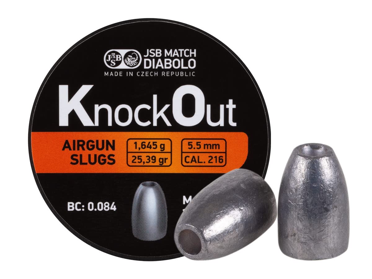 JSB Knockout Slugs .216 Cal, 25.39gr, Hollowpoint, 200ct