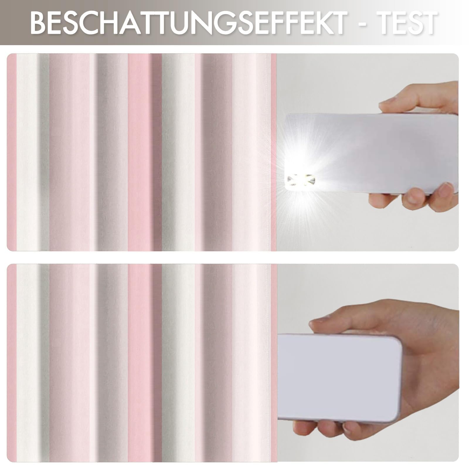 Rideau Occultant Thermiques Anti Froid Jolies Rayures Imprimé 117Lx183H Cm Rideaux Opaques pour Salon Chambre, Géométrie Simple Design avec Oeillet Poudre Blush Lot De 2 De Cuisine