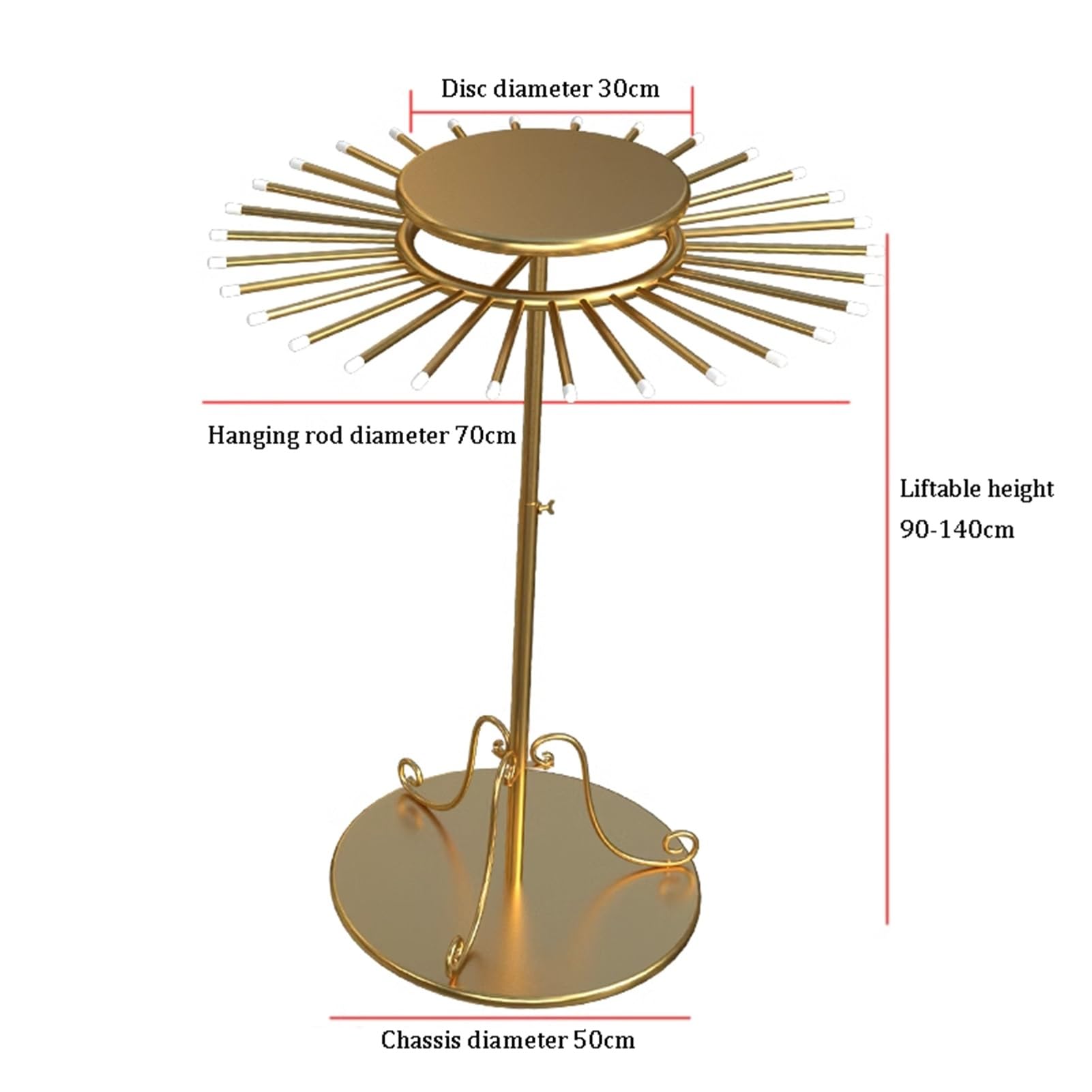 Schalständer, Spiralschalhalter, Handelsüblicher Hijab-Organizer, Gürtel-, Hosen- Und Deckenaufhänger Für Platzsparende Regale(Gold,A)