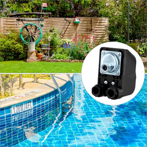 QWORK® Druckschalter 230V 1-phasig, 1/4 Druckschalter Wasserpumpe, für Gärten, Wasserpflanzen