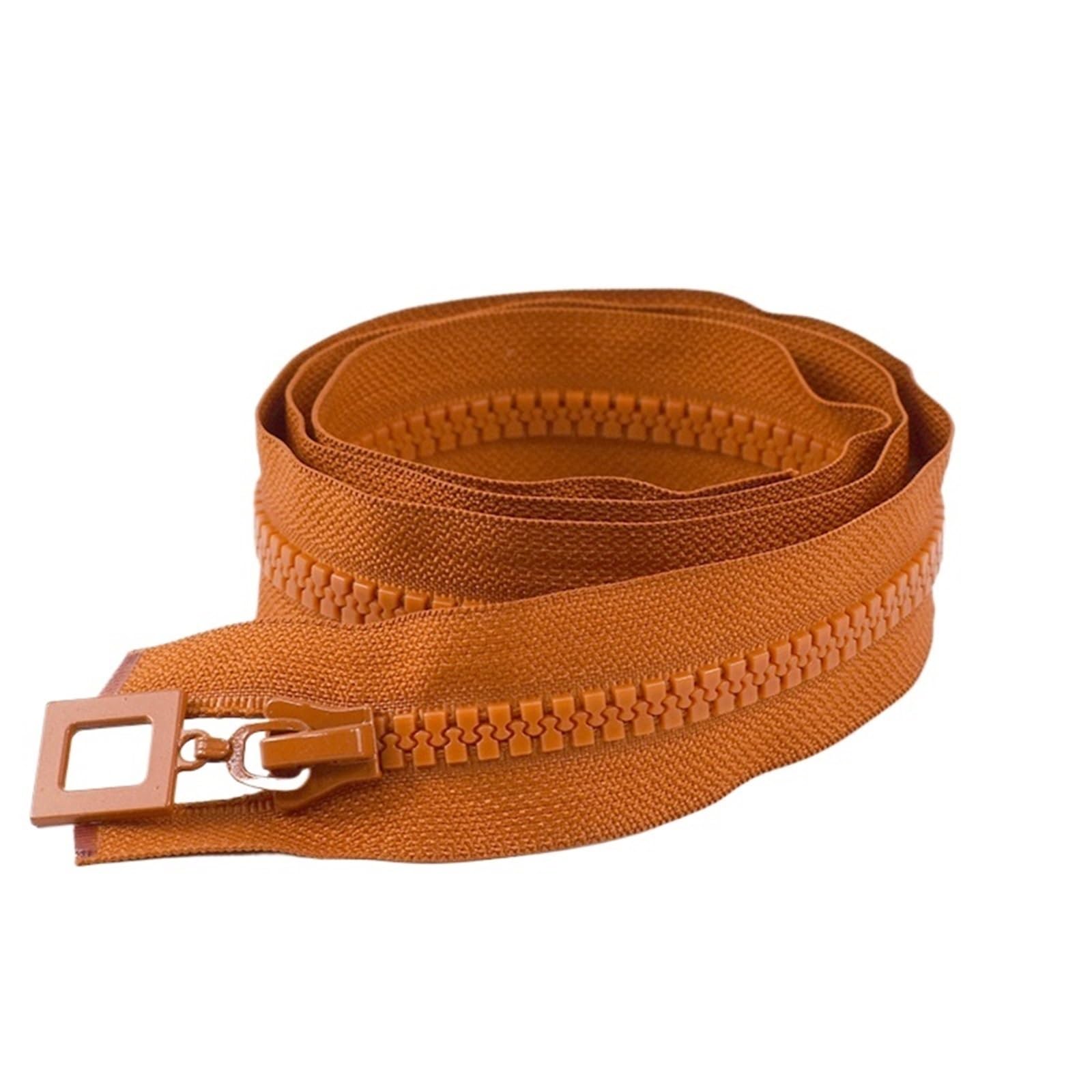 Zippers Replacement, 8 Gauge Resin Open End Zipper Single Double Slider Multicolor 60-120cm(Caramel,DOUBLESLIDER-120CM-COLOR 01)