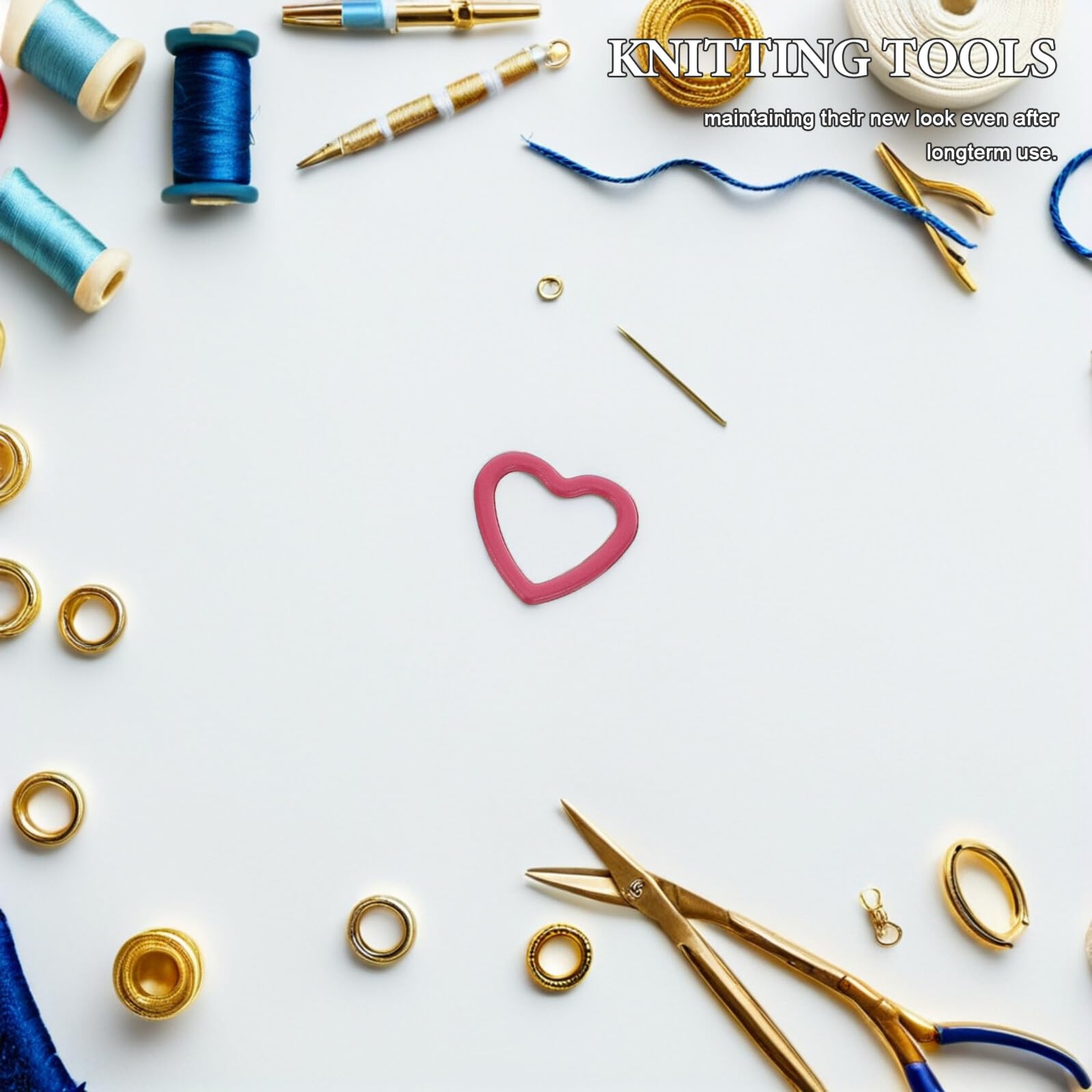 Toyvian 240 Pezzi Segnapunti per Uncinetto in Metallo a Forma di Cuore Anelli Segnapunti per Filati Accessori per Maglieria Precisi e Portatili per Progetti Fai da Te di Lavoro a Maglia