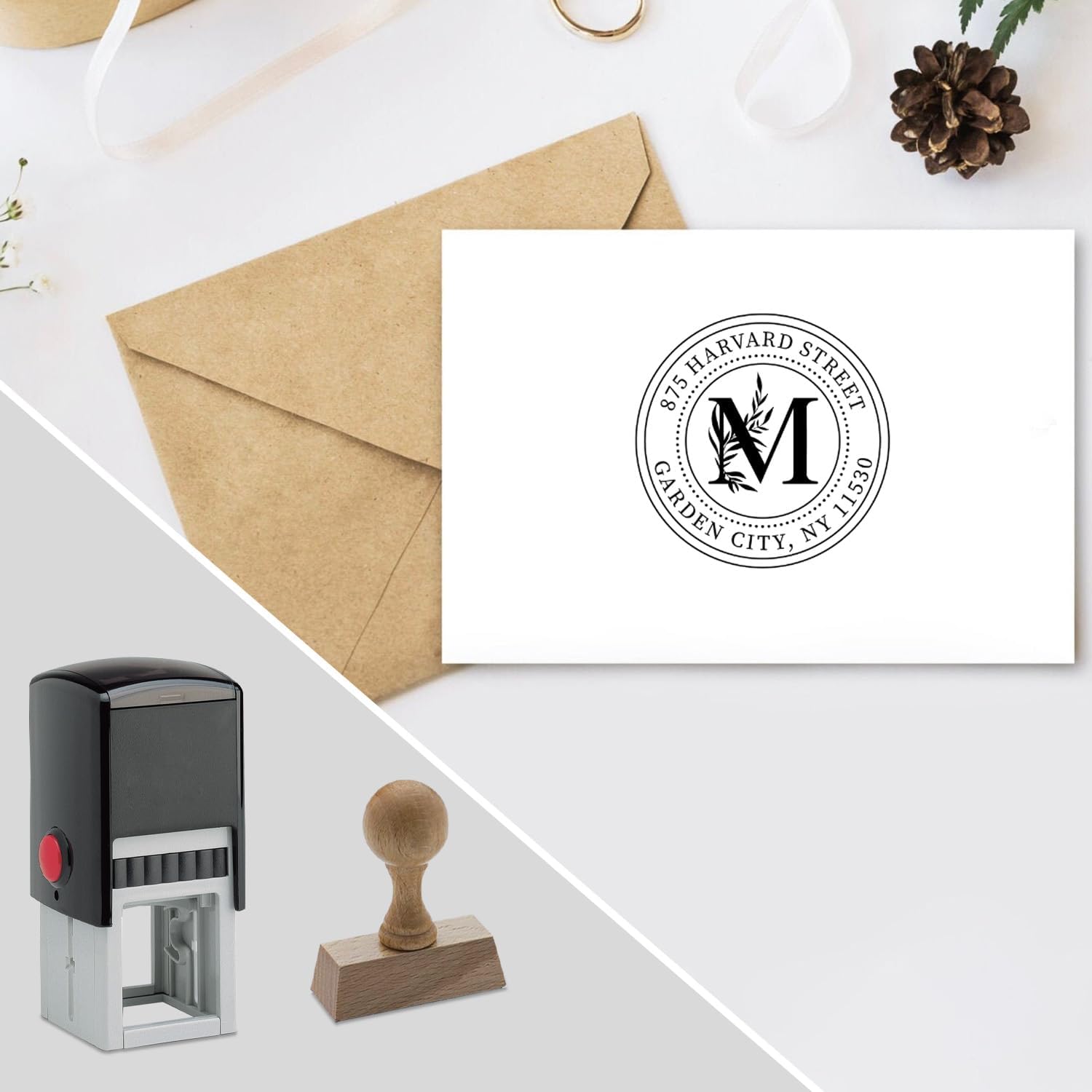 Monogram Address Stamp Self-Inking Personalized Address Stamp 10+ Designs! 7+ Designs