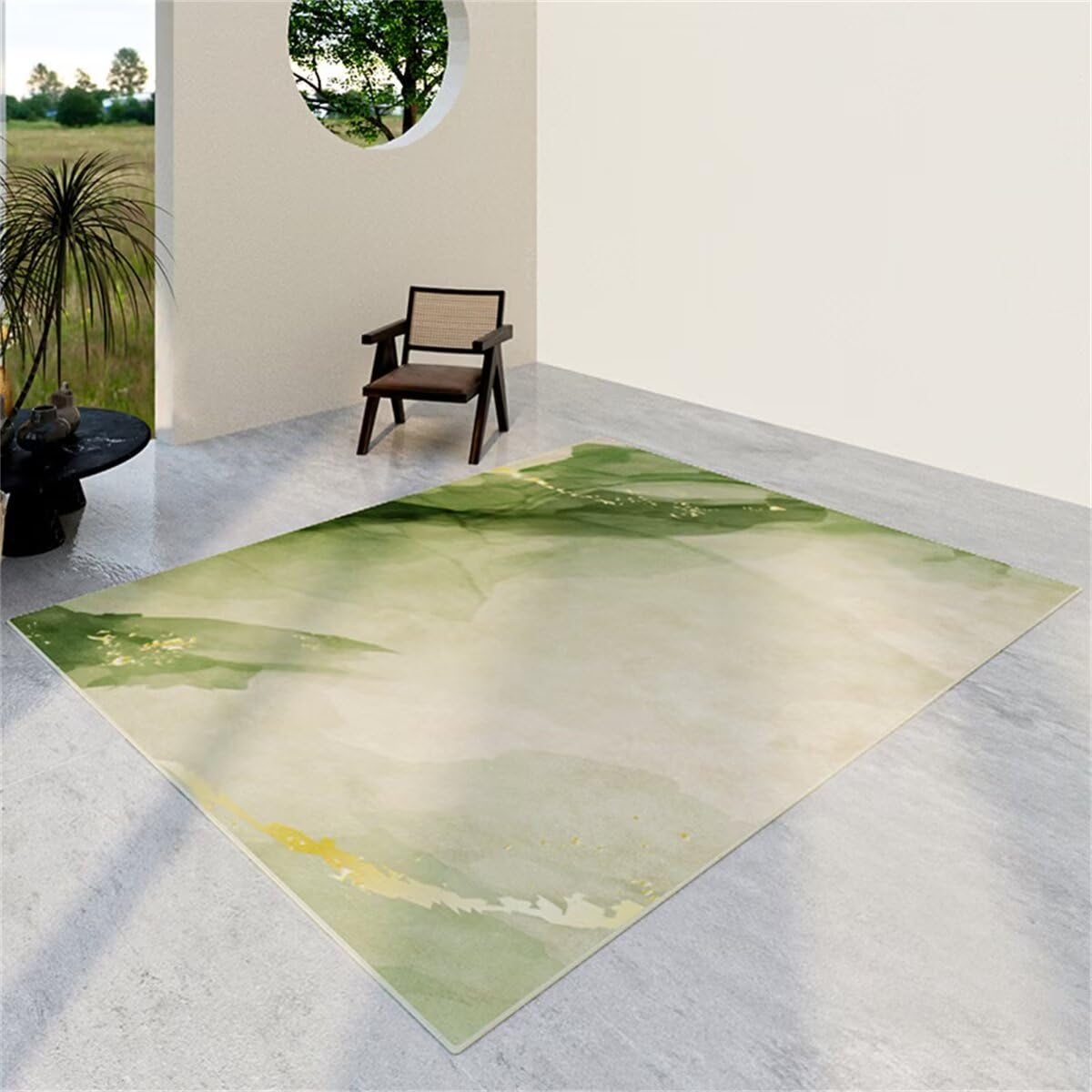 Gamer Teppich Zimmer Teppichen Grüner einfacher Wohnzimmerteppich Schlafzimmer Zubehör Balkon Teppich Multi-Size Teppich Reinigung 80X120CM