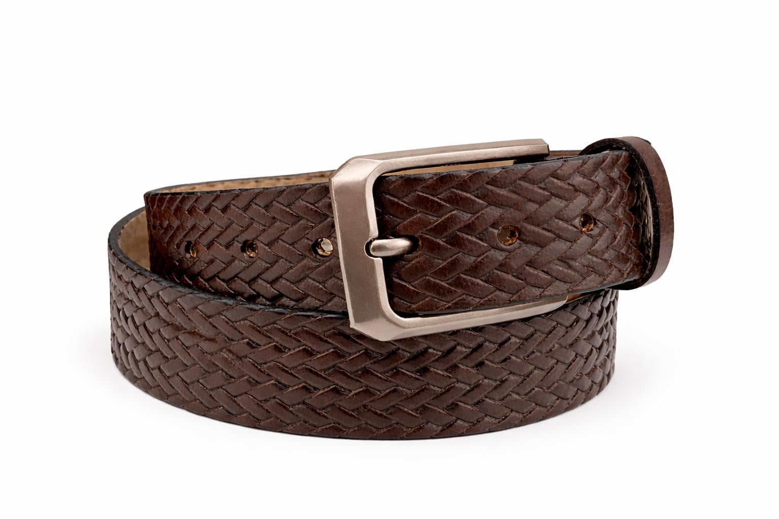 Top Grain Leather Belt for Men Textured Leather Belt with Classic Metal Buckle Casual Smart & Office Wear Durable Everyday Men’s Leather Belt-image-48