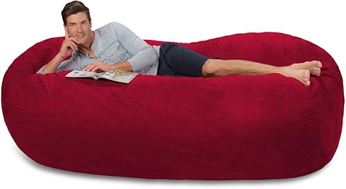 Miniatura 34 de Comfy Sacks - Puf de espuma viscoelástica de 7.5 pies, tumbona de piel sintética color negro Piel sintética, color negro,Piel sintética de color