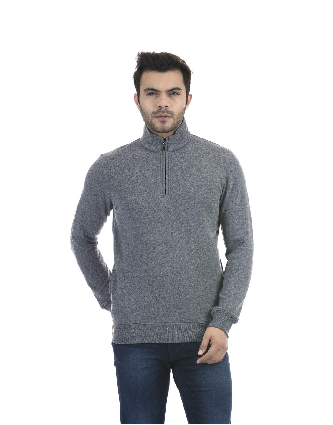 ONEWAY Men Full Sleeves Blue Sweatshirt (_6421521252366_Navy Jespe_Small_)