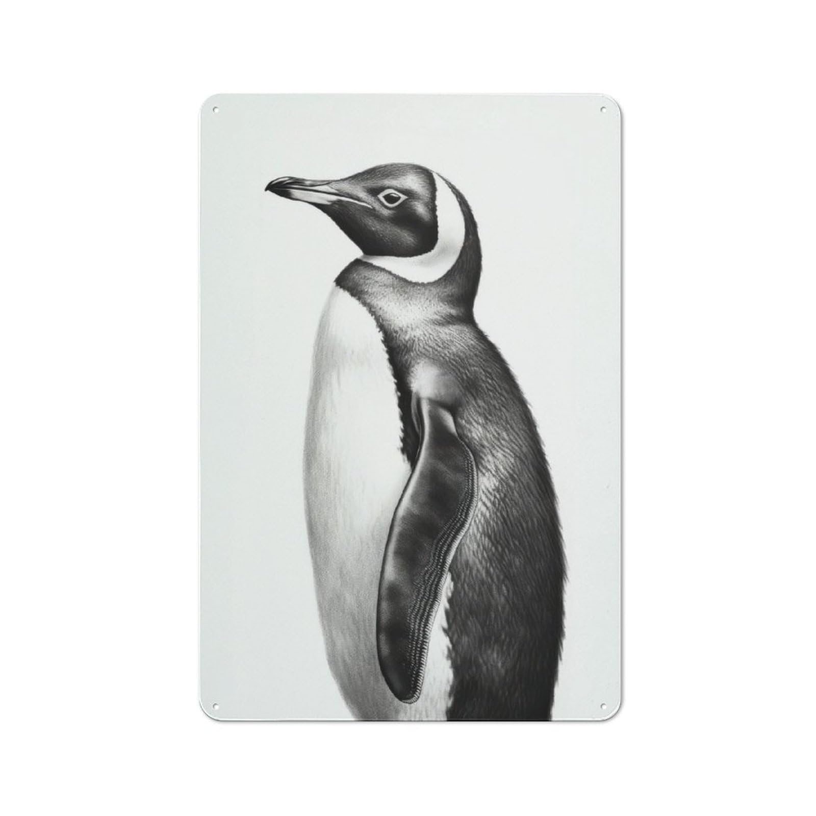 Junmoney Penguin Artwork Tin Sign 30X20cm With For Home Bar Wall, Rustic Decor, For Kitchen, Dining Room And Home Bar Wall Decor
