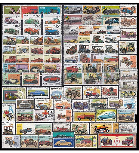 Preisvergleich Produktbild Goldhahn 100 Autos Briefmarken für Sammler