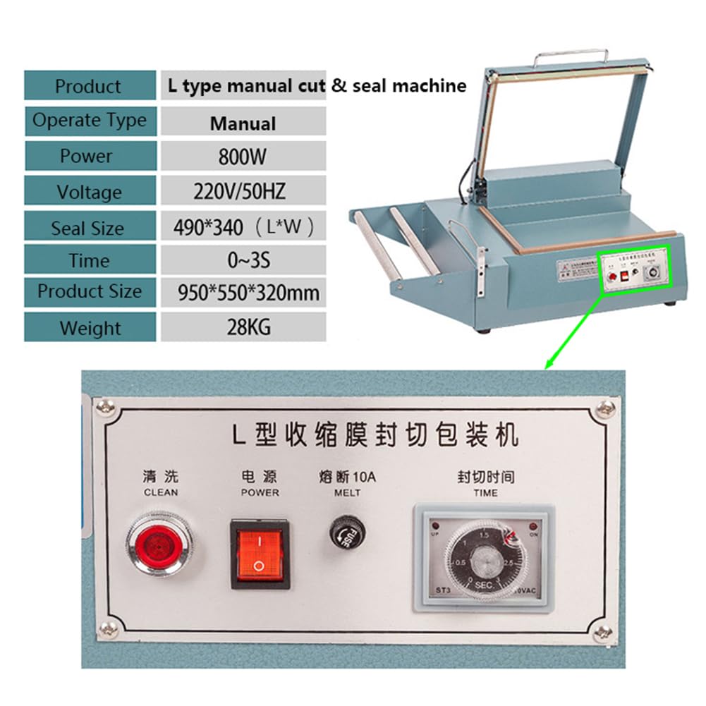 Manuelles Heißsiegelgerät zum gleichzeitigen Versiegeln und Schneiden, einstellbarer Timer für Zuhause, Einzelhandel, Industrieverpackungen