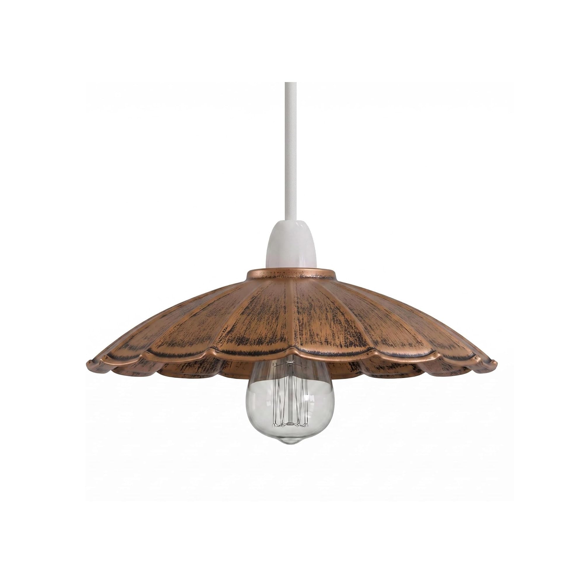 Industrial Metal 22cm Umbrella Lamp Shade in Brushed Copper โ image 1