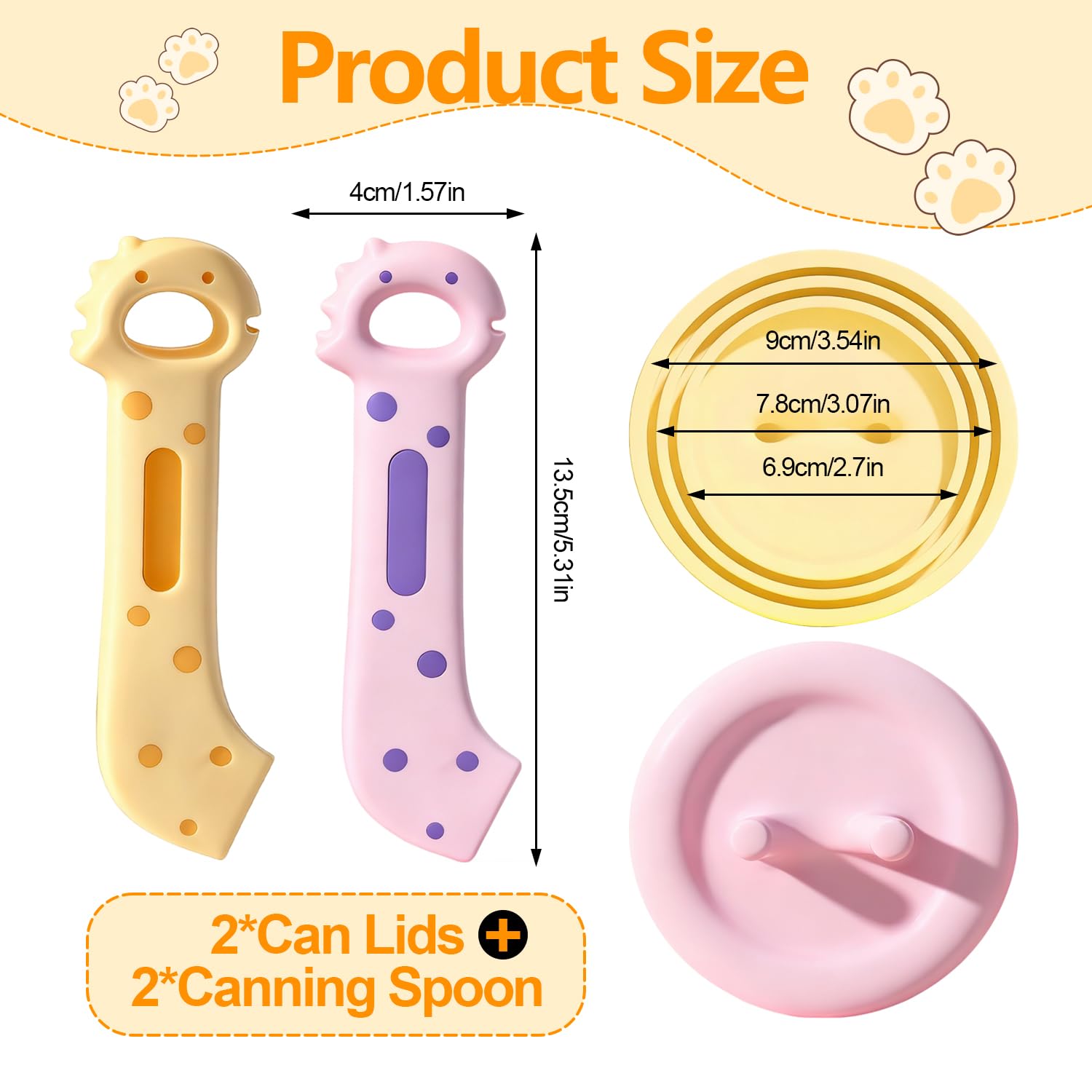 4 Pièces Couvercle Boite de Conserve avec Antidérapant Cuillère D'étanchéité Couvercle Silicone Ouverture Portable Convient Ouvre-Boîte Multifonction pour Chats et Chiens