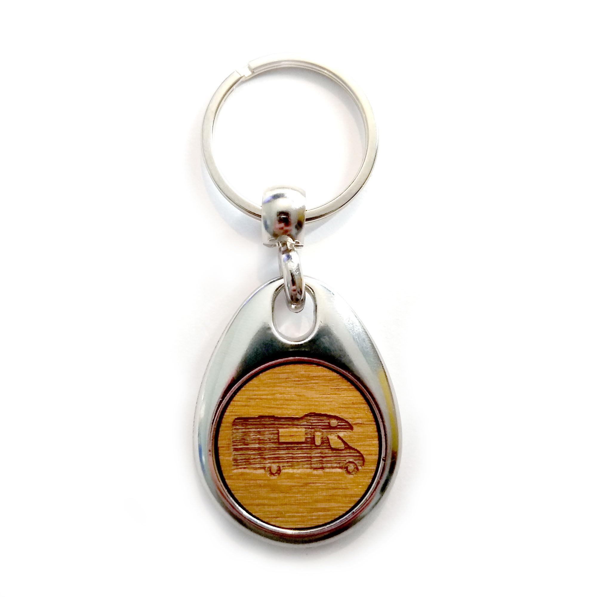 Jorvik Wood Motorhome Design Wooden Keyring with Gift Box.
