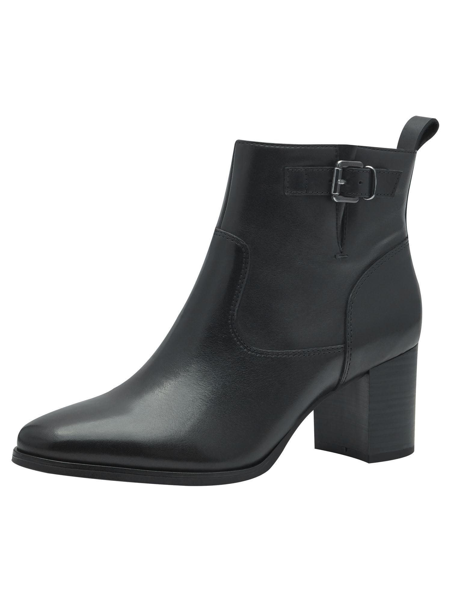 MARCO TOZZI Ladies Leather Zip Up Ankle Boots, black, 8 UK