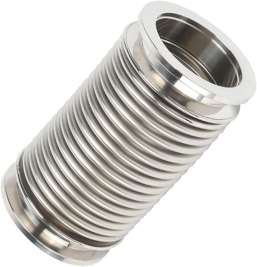 KF40 Vacuum Hose Kit, 2-Pack 100mm SS304 Bellows with NW40 Flanges, 2 Clamps, 2 Rings, 2 FKM O-Rings for Vacuum System
