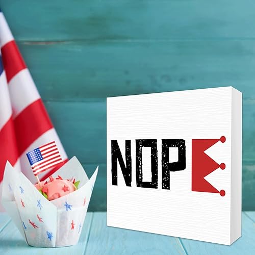 Miniatura 6 de Independence Day Decor, Patriotic Wooden Box Desk Sign, Rustic Retro Table Decorations, Bathroom Wooden Sign, Christmas Bathroom Decorations, Home