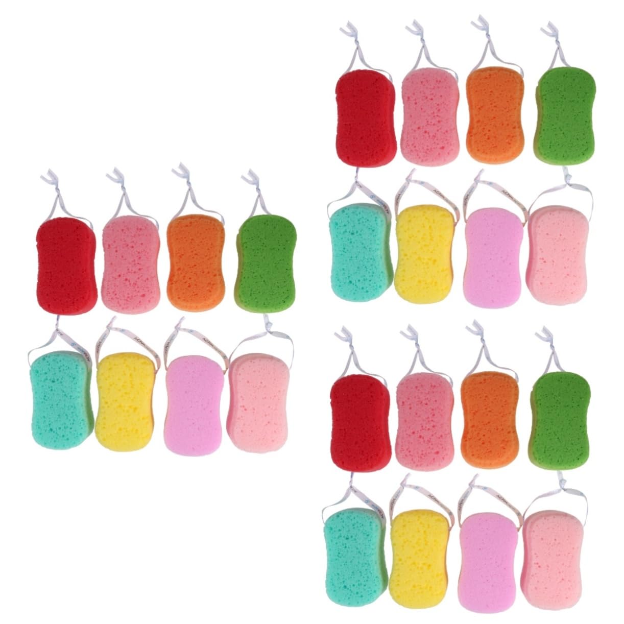 Healeved 24pezzi Spugne Da Bagno Colorate Spugne Esfolianti Per Doccia Accessori Per Bagno Adatti Ragazzo Ragazza e Adulti Design Semplice e Funzionale