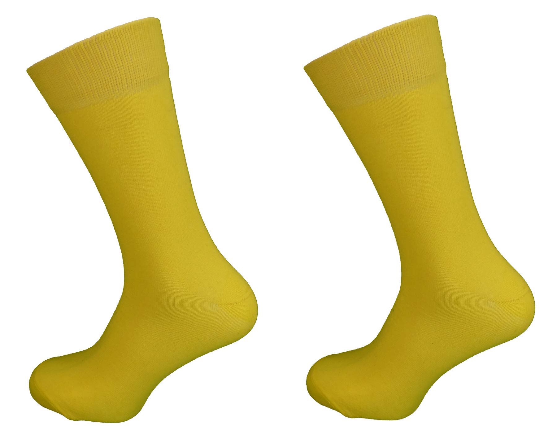 Mazeys Men's Yellow 2 Pair Pack Plain Mod Socks (As8, Alpha, One_size, Regular, Regular, )