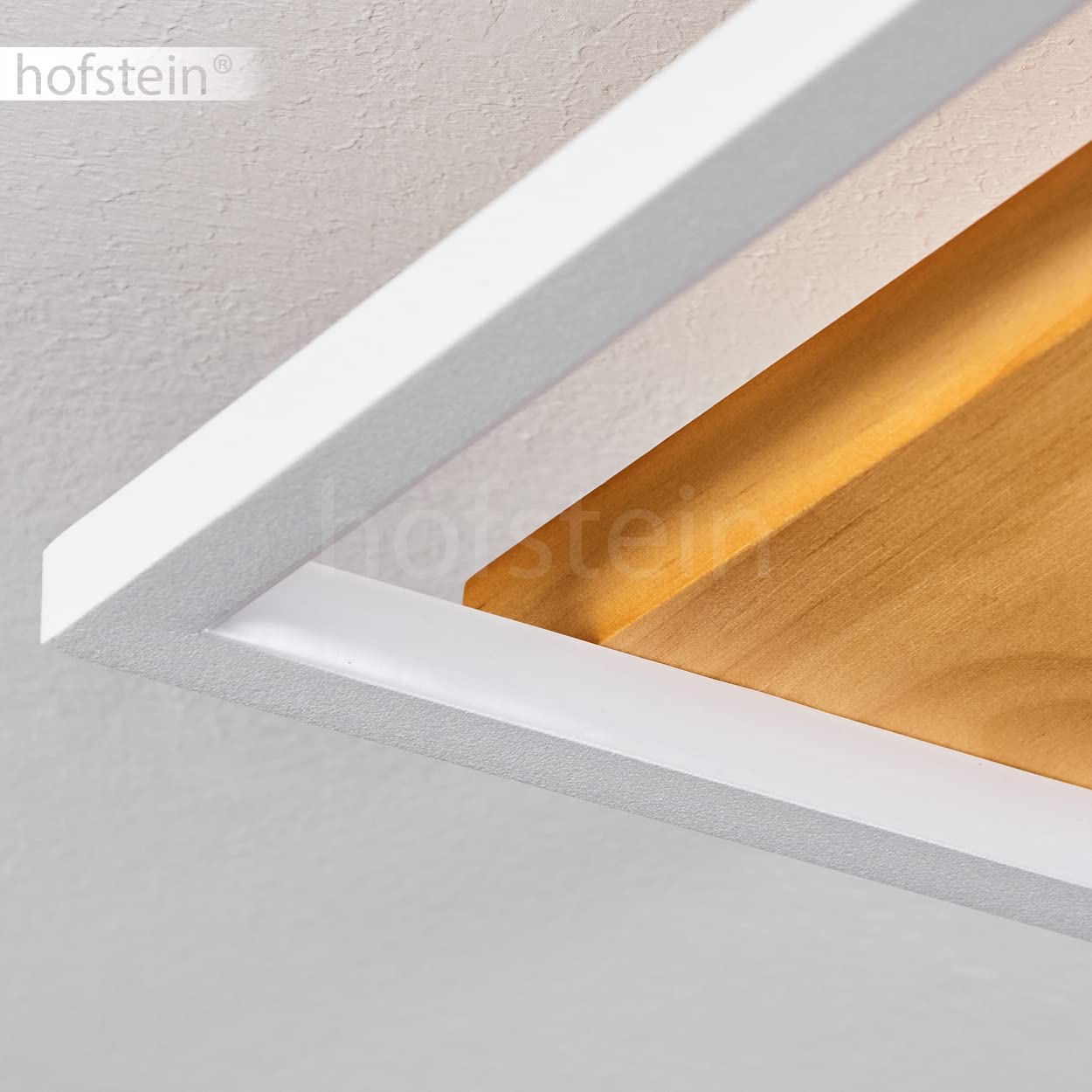 Plafoniera LED Pompu - Design Scandinavo In Legno E Metallo, Dimmerabile, 97 Cm, 4700 Lumen, Bianco/Naturale - copertina