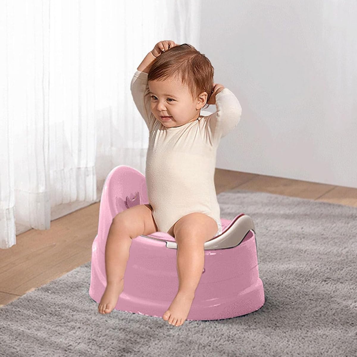 Supvox Toilettensitz für Mädchen Ergonomisch Stabil Kompakt Verstärkt Frei Kunststoff Vielseitiges Kleinkind Töpfchen für Babyurinal und Training