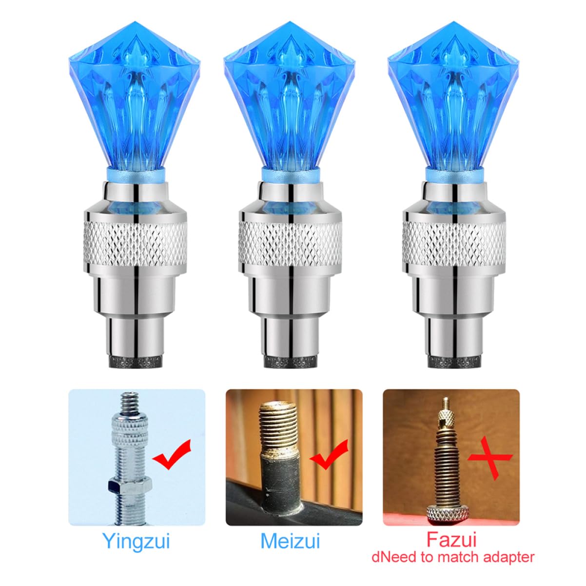 Happyyami Luce della Valvola della Bicicletta Torcia Elettrica A LED Ciclismo Ciclo Strada Faro Anteriore Luci dei Raggi della Bici Auto Leggero Ruota Biciclette Plastica