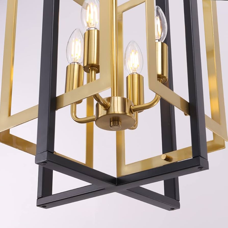 ※dadanda チャッカークラシックLHO-160 BLACK27cm TOCHIC Black-Gold Metal Farmhouse Chandelier, 4 Light