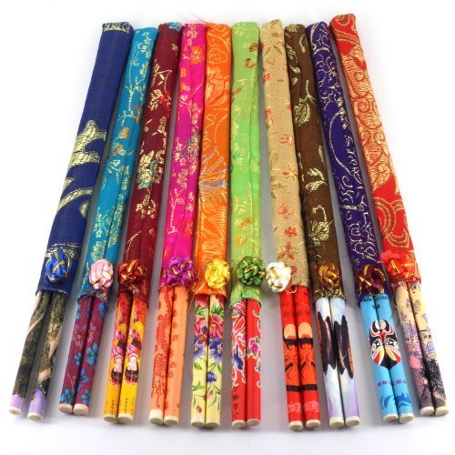 Ndier 10 Pares de Palillos Chinos en bambú Objetos casa