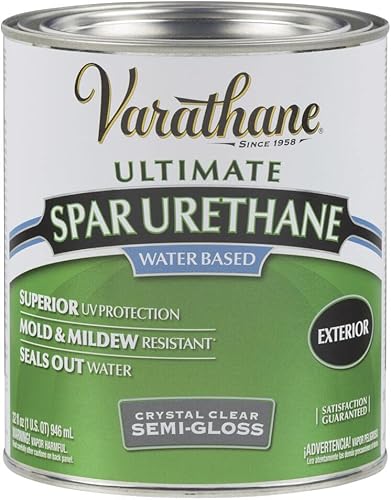 Rust-Oleum Varathane barniz transparente clásico para exteriores de uretano de 32 onzas líquidas a base de agua 250141H
