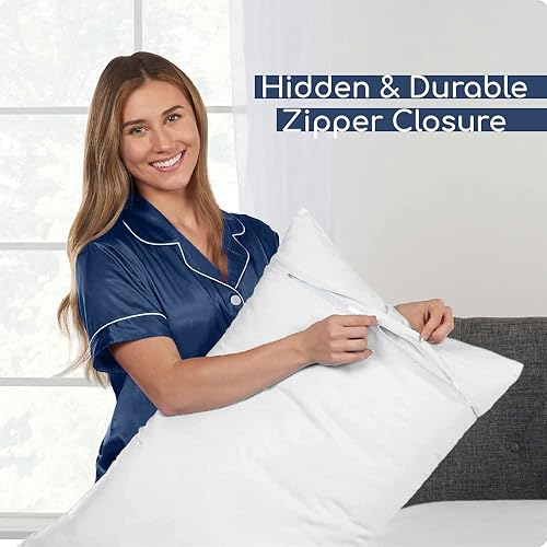 Miniatura 3 de Protector de almohada a granel de 72 fundas de almohada con cremallera  a granel (21 x 37) King  72 ropa de cama a granel  300 hilos  72 piezas  6
