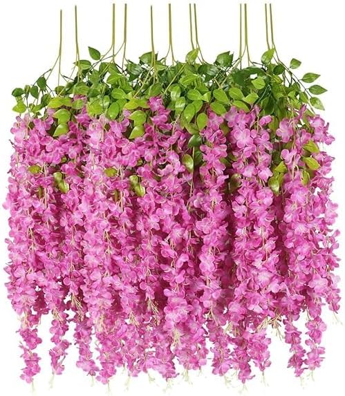 Amazon.com: Artificial Wisteria Hanging Garland (Pack of 6, Pink, 3.6 ...