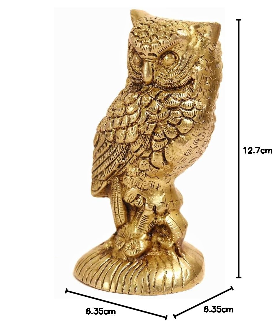 Brass Owl Showpiece - Prosperity & Protection -7