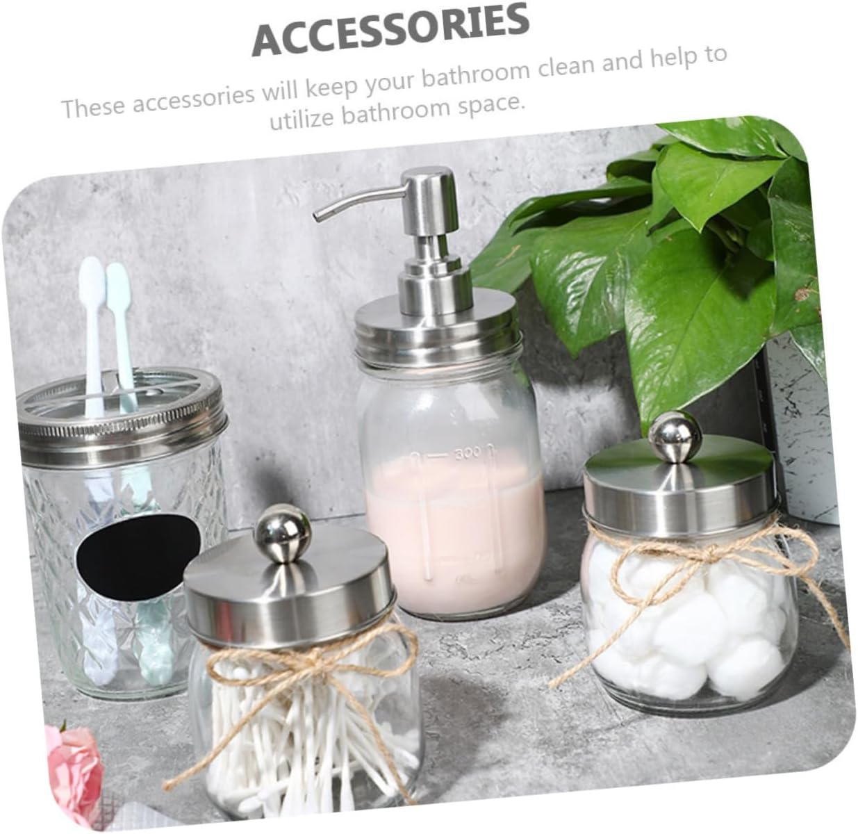 1set Toothbrush Set Modern Bathroom Accessories Kit Glass Toothbrush Cup Mouthwash Dispenser