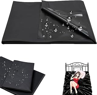 ローションマット セックス 防水 ベッド用 PVC製 薄型 大きめ オイルマッサージ SMプレイマット 使い捨て 防水シーツ 防水マット エッチ用シーツ お風呂 おねしょ 床を汚さない 220M×130M（黒）
