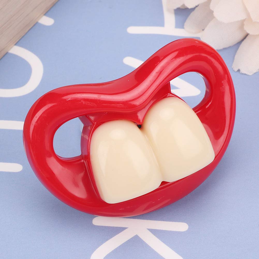 Funny Red Lip Silicone Baby Pacifier, Soft Gel Soother with Teeth Design