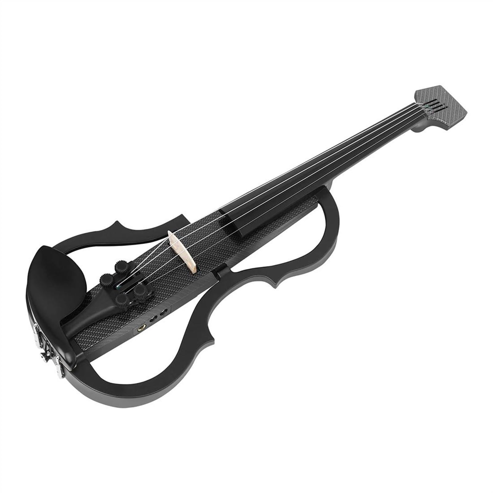 Geige Schwarz Weiß 4/4 Violine Stille Elektroakustische Violine Geige Anfänger Set FICHTE Palisander(Violin Set)