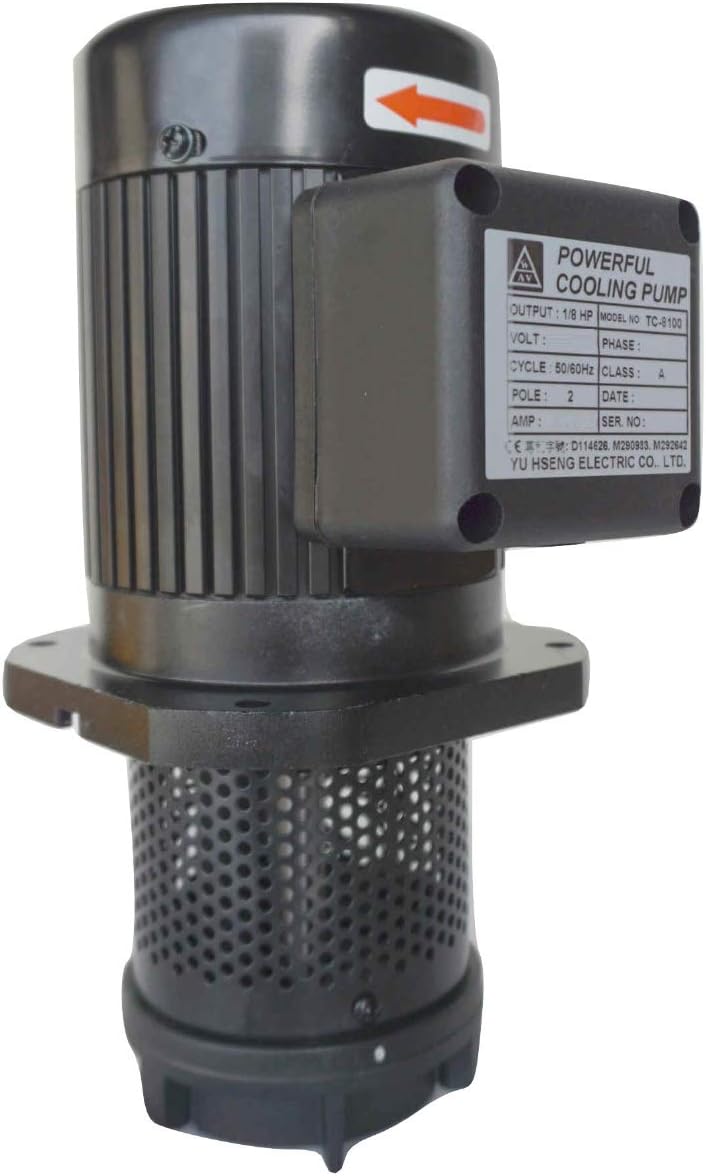 1/8 HP Lathe BandSaw Machine Tool Circulation Coolant Pump, Immersion Length 100mm(4"), NPT 3/8" Thread, Single 1 Phase 110/220V