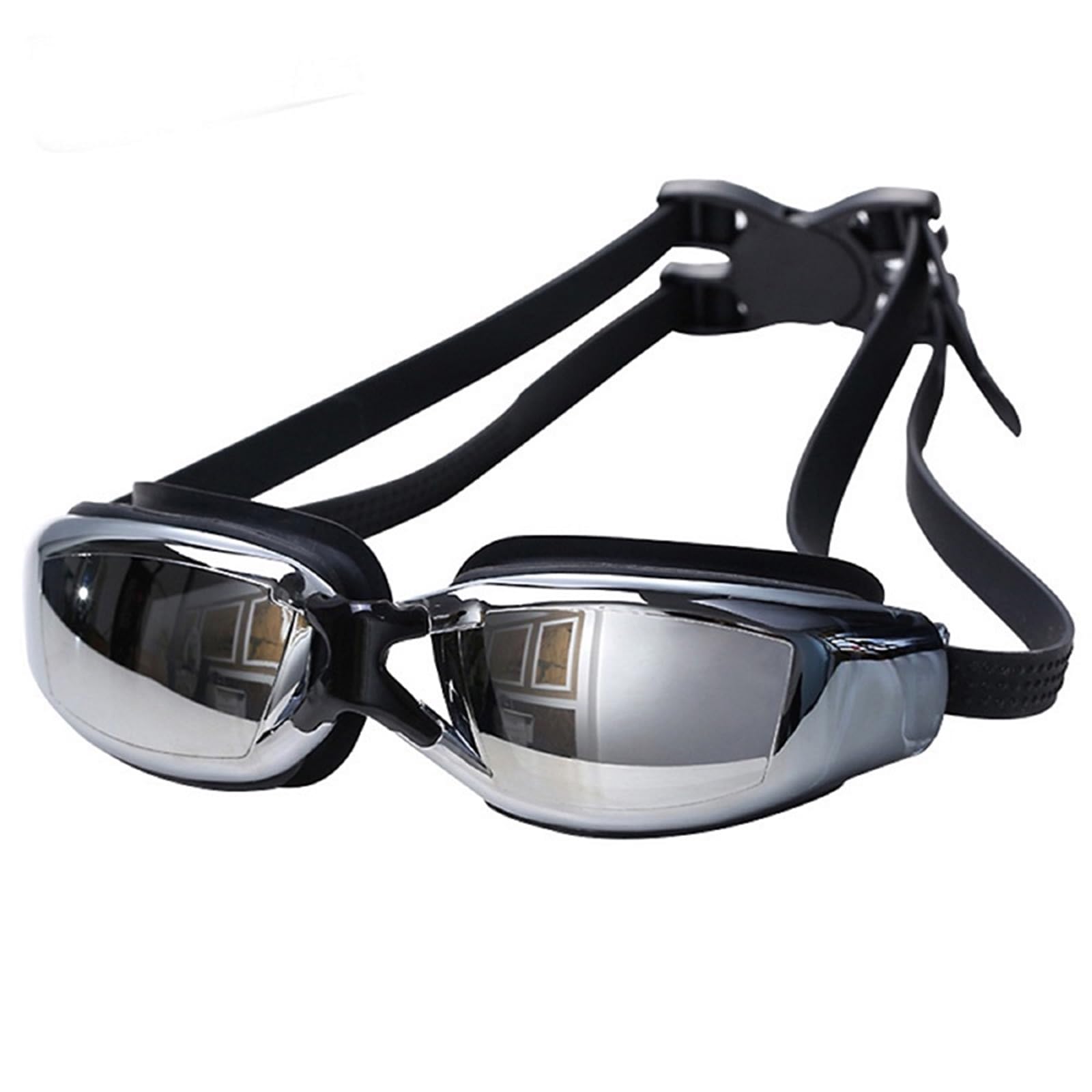 BARAC Gafas de Natación Negro Profesionales de Silicona para Hombres y Mujeres, Ultravioleta, Lentes de natación antivaho, galvanoplastia, UV, para buceo, deportes acuáticos, adecuado para Adultos