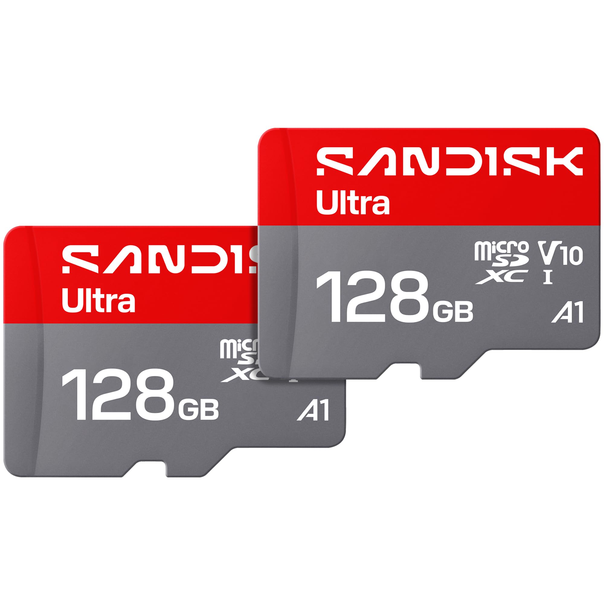 SANDISK 128GB Ultra microSD Card + Adapter Up to 195MB/s Read Speeds 2-Pack