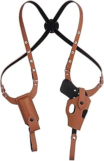 Shoulder Holster,Vertical Gun Holster for Most Kinds of Pistols Leather Shoulder Holster Fit for Glock 17, 22, 31,Sauer P220, P226, P227, and Full Sized 1911's
