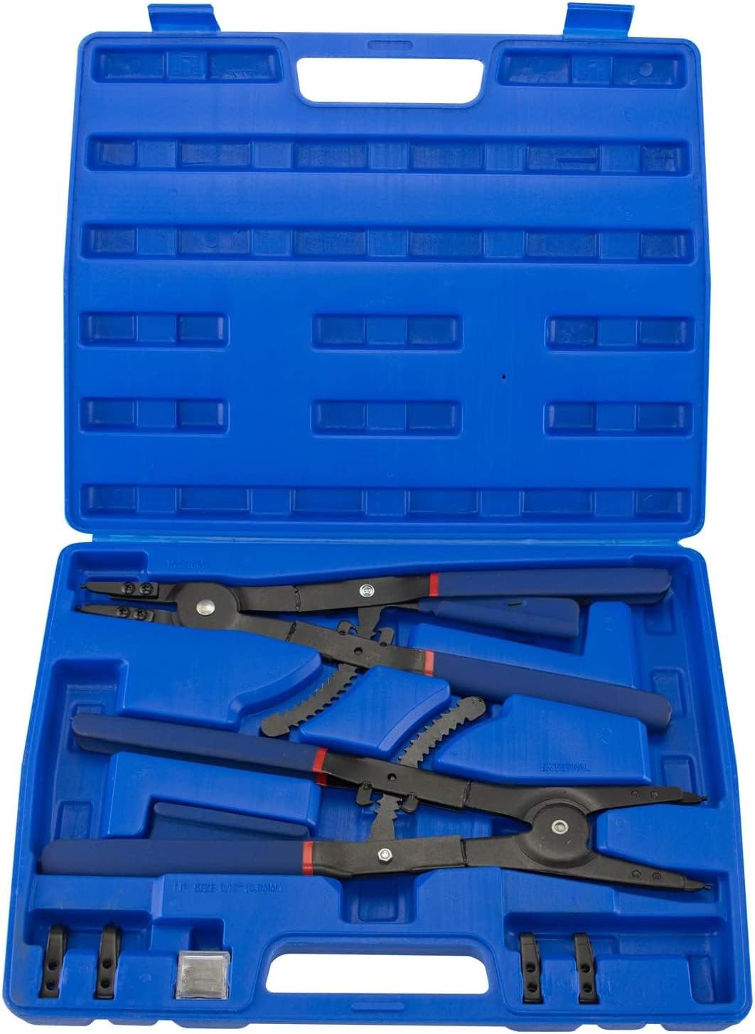 Hiltex 02016 16" Snap Ring Plier Set, 2 Piece,External and Internal Pliers, Straight, 45°, 90° Tips