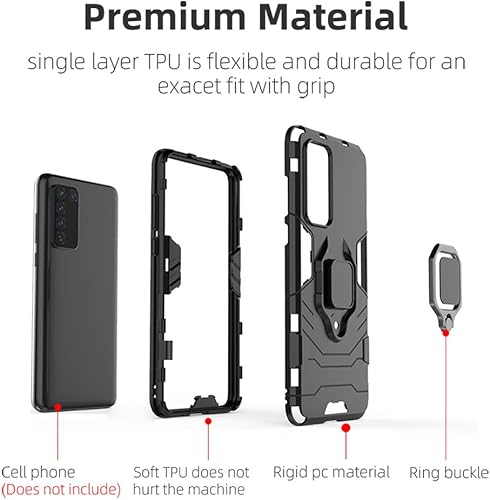 Miniatura 6 de Funda para Huawei P40 Pro a prueba de golpes, funda de silicona resistente de cuerpo completo, funda protectora de doble capa con soporte de anillo