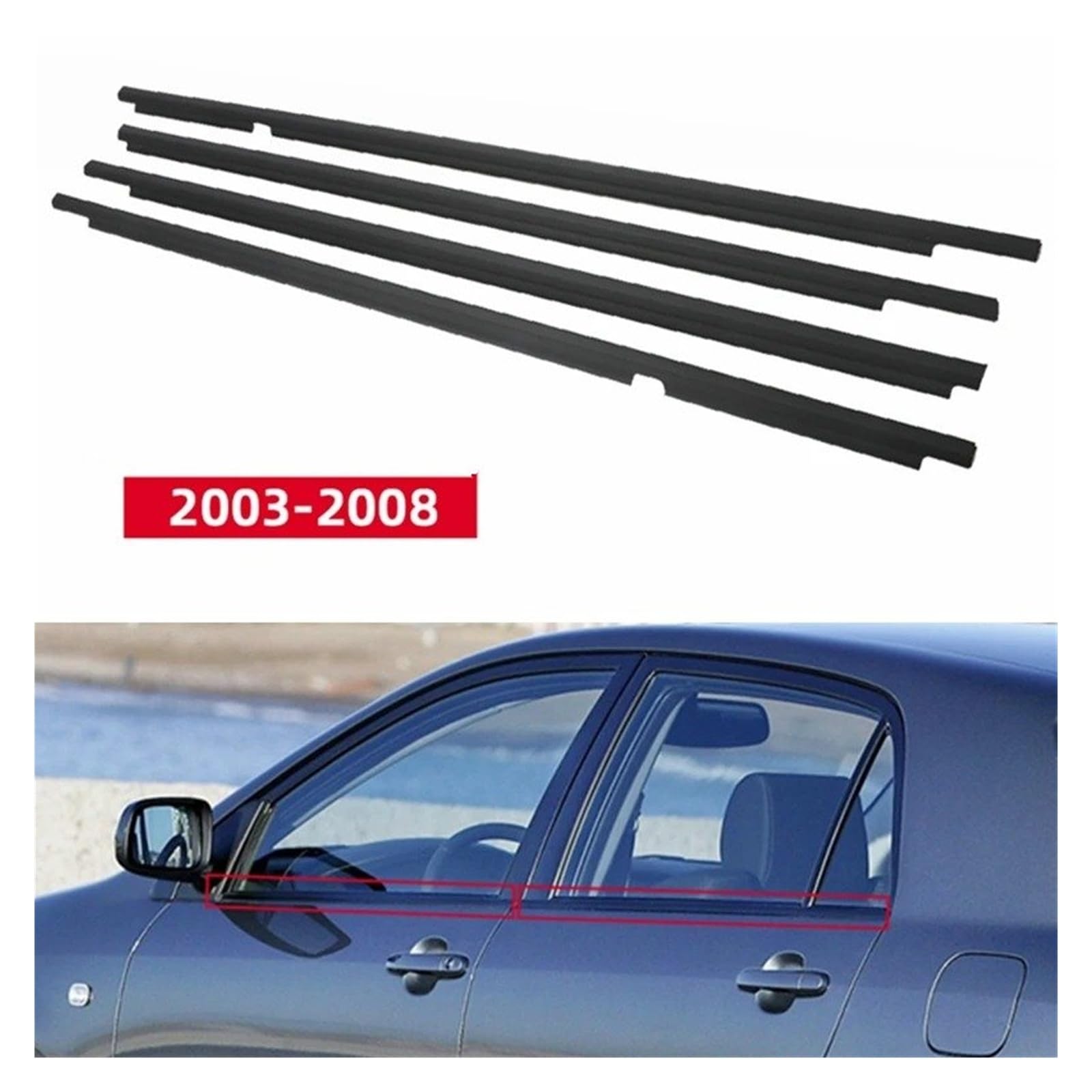 Tira Sellado Junta Goma Puerta Burletes De Goma Para Toyota Para Corolla 2003-2008 Incluye Protector Sellado Para Ventanas Y Molduras