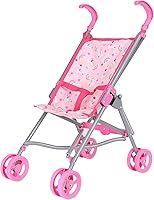 Dream Collection Pink Unicorn Metal Doll Stroller - Foldable Umbrella Stroller for 20" Baby Dolls, Realistic Pretend Play Toy 23"