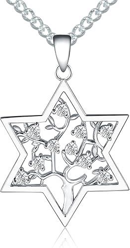 Joyería de plata de ley 925, joyería de estrella judía de David, joyería del árbol de la vida, collar, aretes, regalos de cumpleaños, regalos de