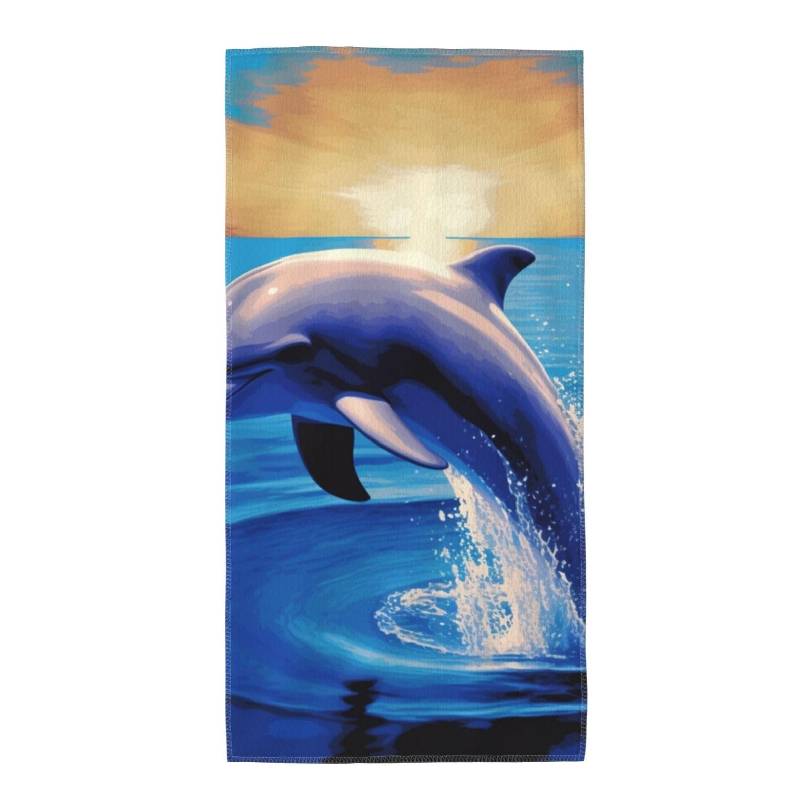 FekiLoot Absorbent Hand Towels 12"X24" Decorative Bathroom Towel Soft Microfiber Face Towel Elegant Dolphin Dish Kitchen Towels for Bathroom Kitchen Hotel Spa Bath Towels