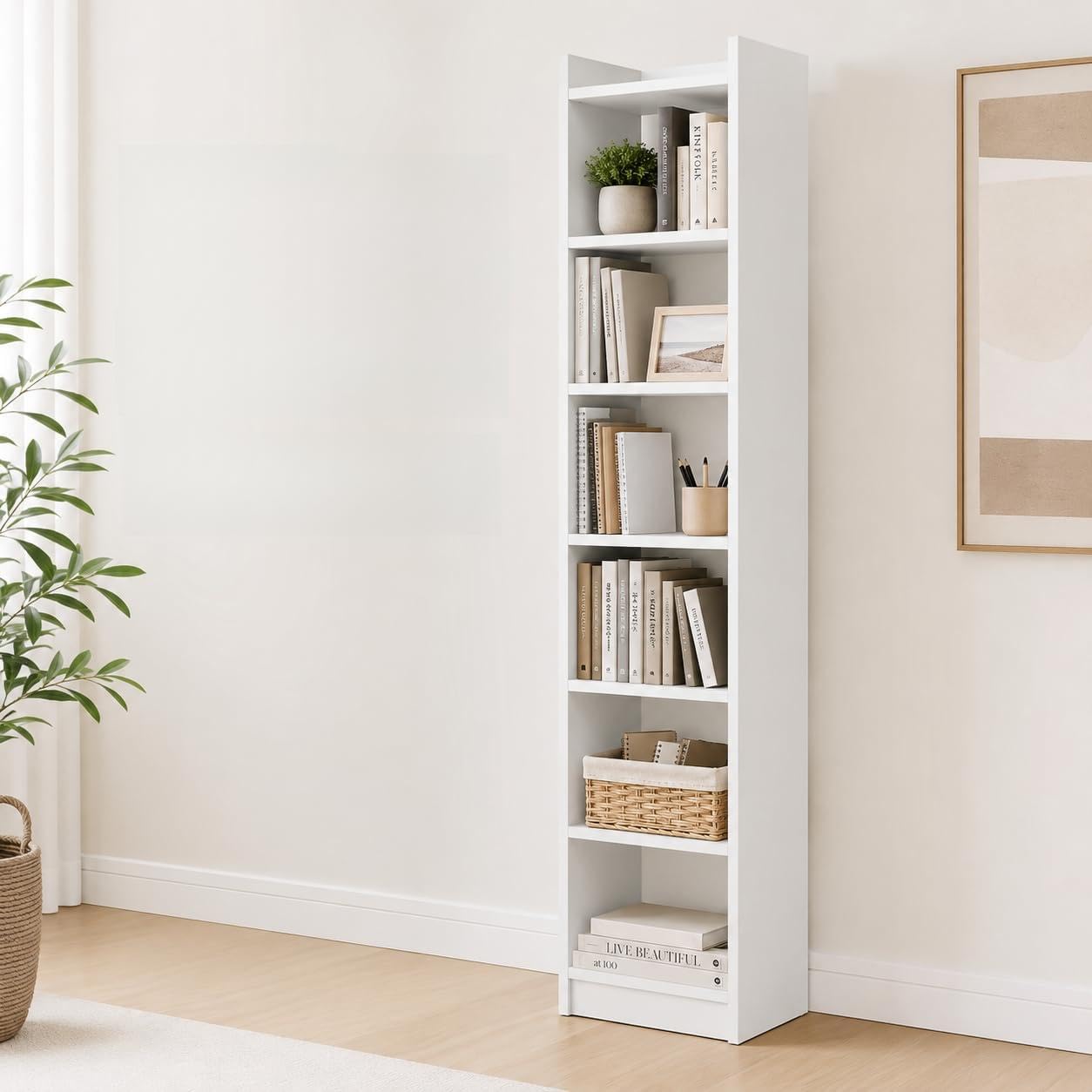 FURLAY HexaShelf: 6-Layer Engineered Wood Bookshelf & Storage Rack - Multipurpose DIY Home Decor Organizer for Living Room, Kitchen, Bedroom, Office (White, 6 Layer)-image-11