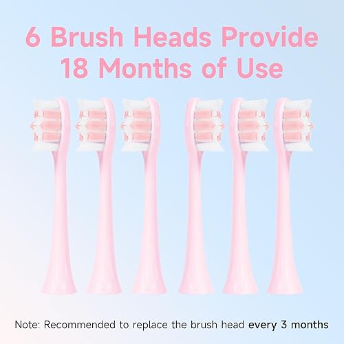 Miniatura 7 de PERECT Cepillo de dientes eléctrico ultrasónico con 6 cabezales de cepillo, cepillo de dientes eléctrico de 5 modos, cepillo de dientes eléctrico