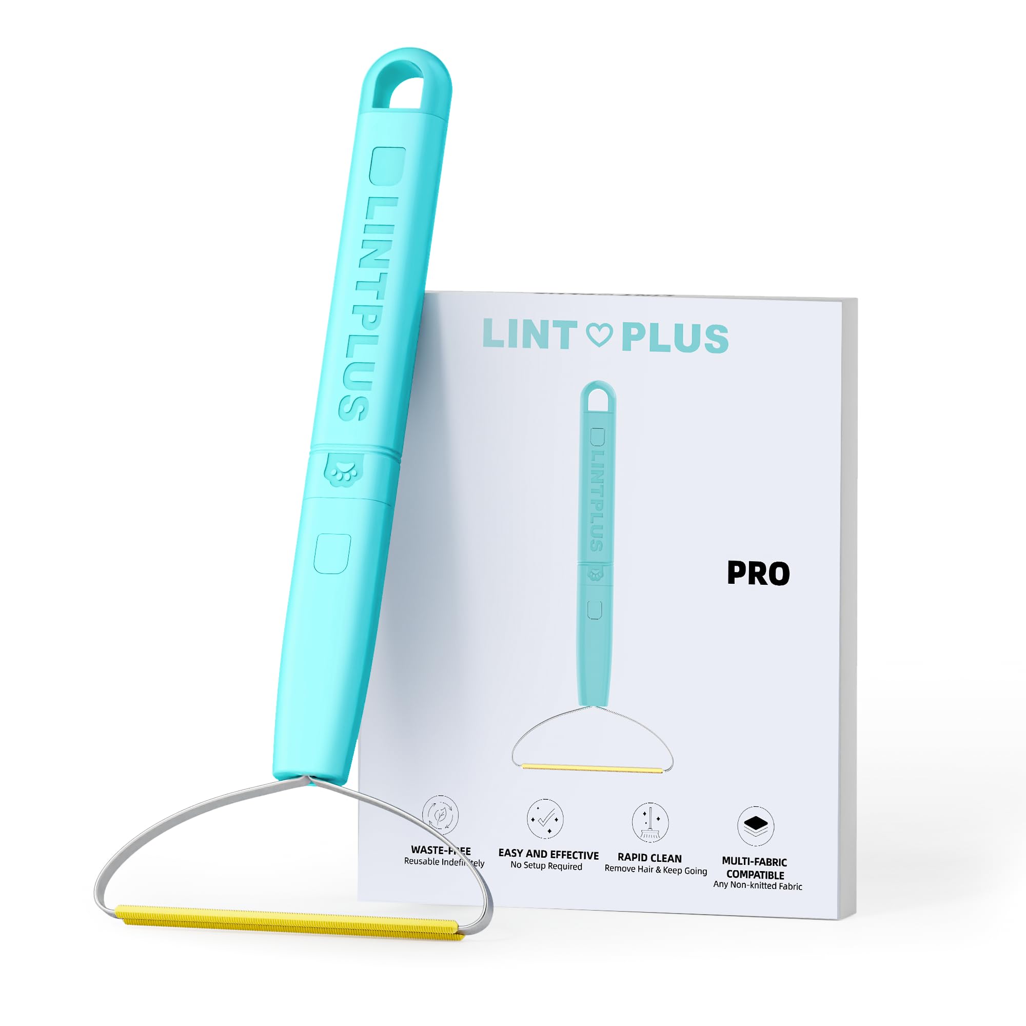 Pro Plus Adjustable-Length LINTPLUS Pet Hair Remover – Compact &amp; Extended Handle Modes, Safe for Furniture, Cars, Carpets &amp; Delicate Fabrics